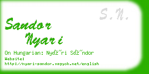 sandor nyari business card